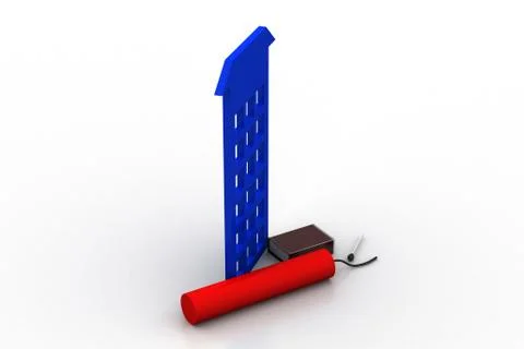 3d match box with dynamite near home Free Stock Illustration