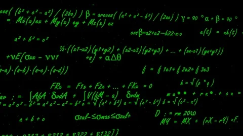 3D Math Formulas Green Stock Footage 119529570