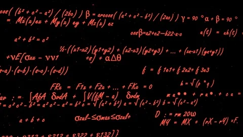 3D Math Formulas red Stock Footage 119529597