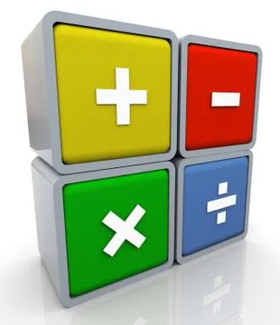 3d math operation signs Stock Illustration