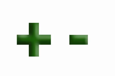 3D mathematical marks green on a white background Stock Illustration
