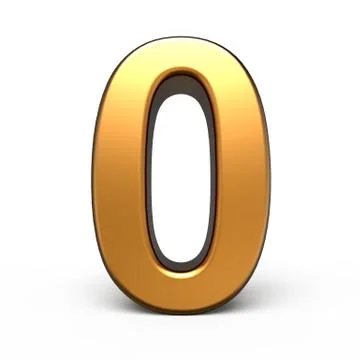 3d matte gold number 0 Stock Illustration