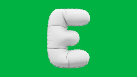 3D Matte White balloon Letter E animation Stock Footage 264814970