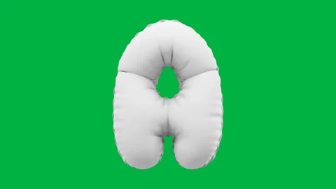 3D Matte White balloon Letter A animation Stock Footage 264814974