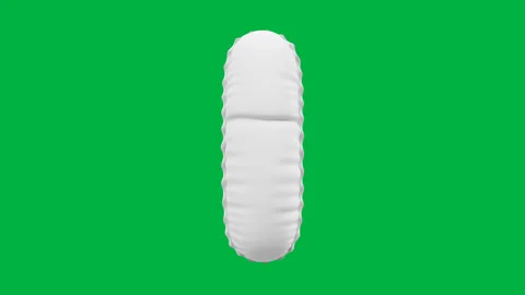 3D Matte White balloon Letter I animation Stock Footage 264815036