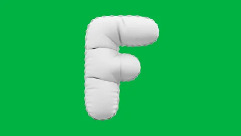 3D Matte White balloon Letter F animation Stock Footage 264815048