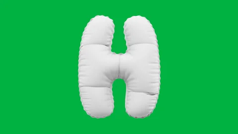 3D Matte White balloon Letter H animation Stock Footage 264815110