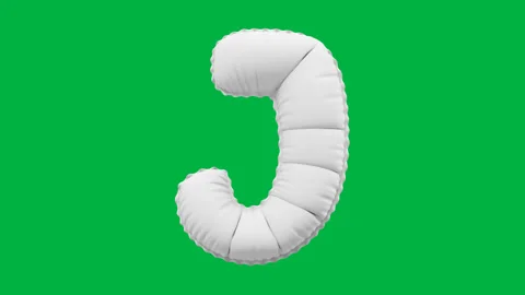 3D Matte White balloon Letter J animation Stock Footage 264815119
