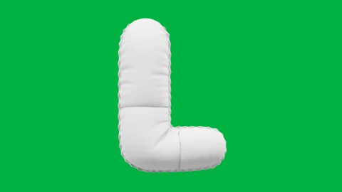 3D Matte White balloon Letter L animation Stock Footage 264815177