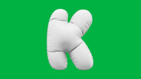 3D Matte White balloon Letter K animation Stock Footage 264815255