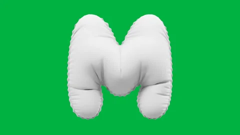 3D Matte White balloon Letter M animation Stock Footage 264815330