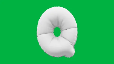 3D Matte White balloon Letter Q animation Stock Footage 264815504