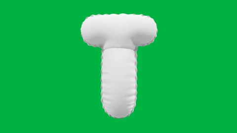 3D Matte White balloon Letter T animation Stock Footage 264815627