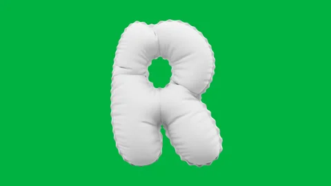 3D Matte White balloon Letter R animation Stock Footage 264815639