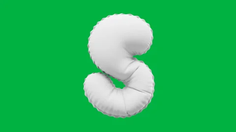 3D Matte White balloon Letter S animation Stock Footage 264815641