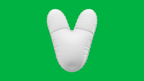 3D Matte White balloon Letter V animation Stock Footage 264815727