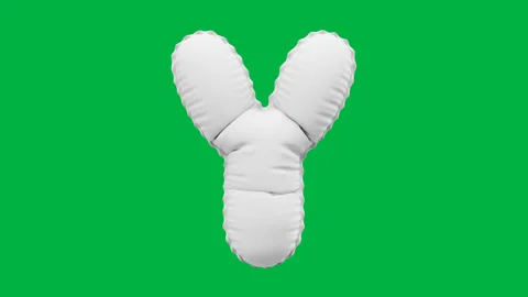 3D Matte White balloon Letter Y animation Stock Footage 264815849