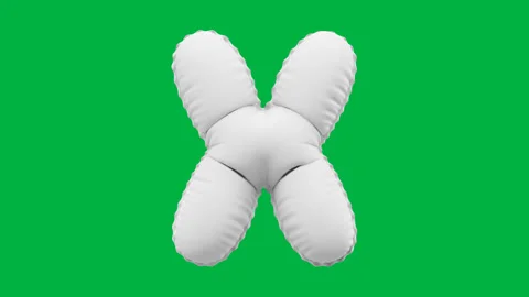 3D Matte White balloon Letter X animation Stock Footage 264815929