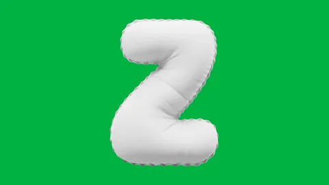 3D Matte White balloon Letter Z animation Stock Footage 264816007