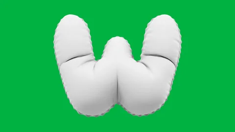 3D Matte White balloon Letter W animation Stock Footage 264816029