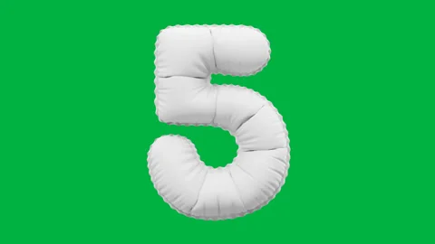 3D Matte White balloon Number 5 animation Vidéo 264816406