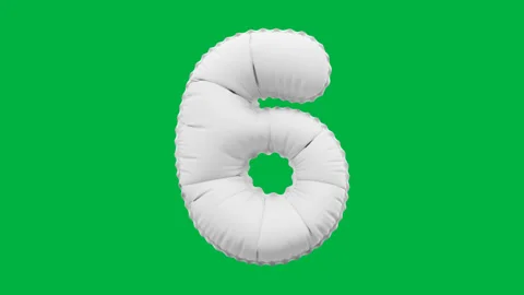 3D Matte White balloon Number 6 animation Vidéo 264816426