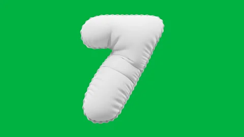 3D Matte White balloon Number 7 animation Vidéo 264816768