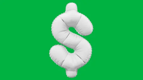 3D Matte White balloon Symbol/Sign $ Dollar animation Stock Footage 264817652