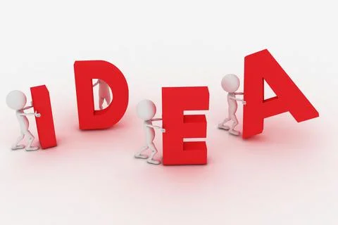 3d Max Idea, creative, mind, business, teamwork. Isolated on white background Stock Illustration