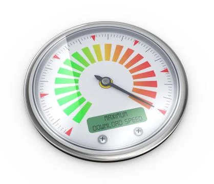 3d maximum download speed meter guage Stock Illustration
