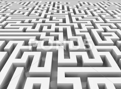 3d maze Stock Illustration