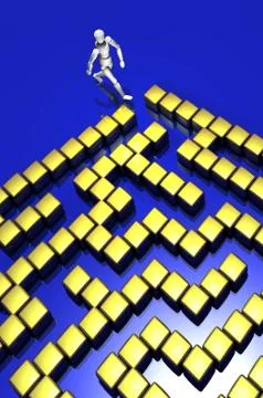 3d maze Stock Illustration