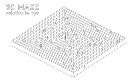 3d maze Stock Illustration