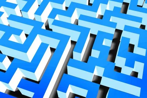 3D maze/ labyrinth concept Stock Illustration