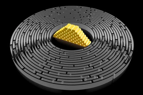 3D maze/ labyrinth concept Stock Illustration