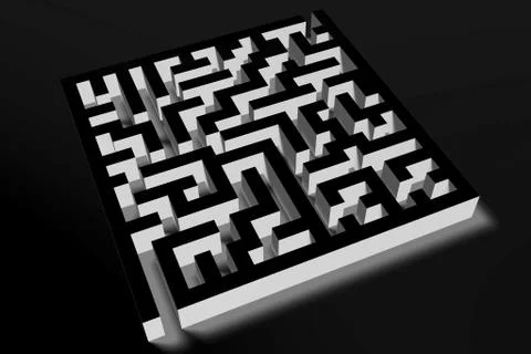 3D maze/ labyrinth concept Stock Illustration
