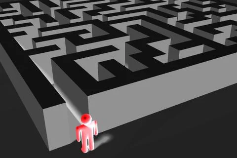 3D maze/ labyrinth concept Stock Illustration