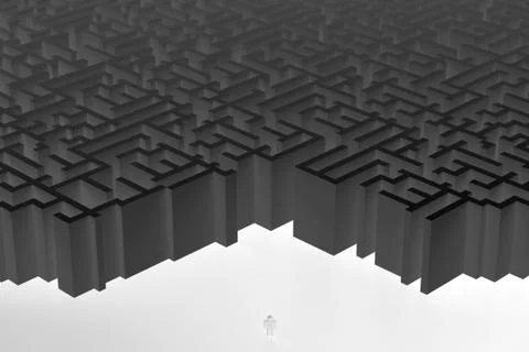 3D maze/ labyrinth concept Stock Illustration