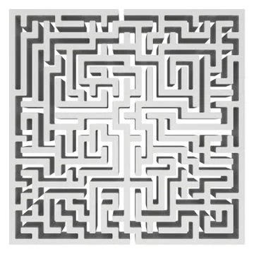 3D Maze. Labyrinth shape design element. Stock-Illustration