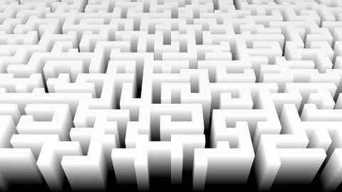 3d maze minimalistic perspective view background Stock Illustration