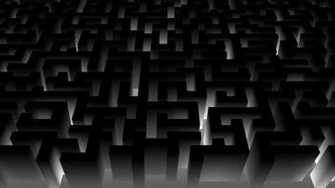 3d maze minimalistic perspective view background Stock Illustration