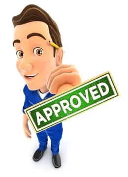 3d mechanic approved stamp Stock Illustration