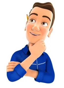 3d mechanic thinking Stock Illustration