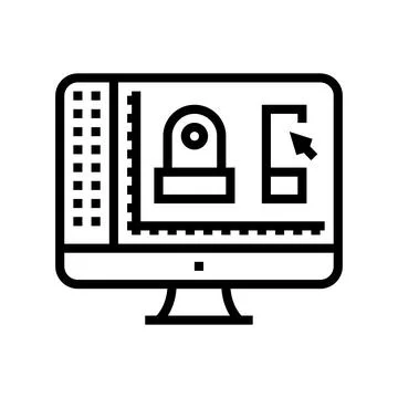 3d in mechanical design line icon vector illustration Illustrazione stock
