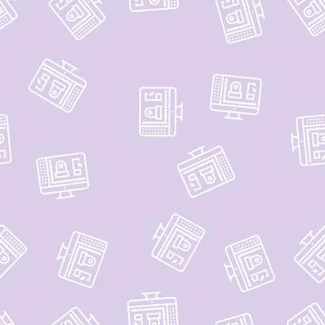 3d in mechanical design line seamless pattern Stock Illustration