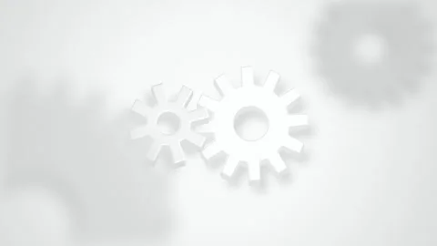 3D mechanical gears rotating together seamless loop background Stock Footage 345601145