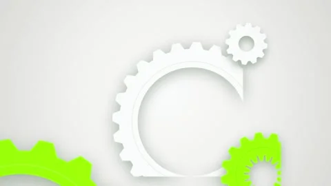 3D mechanical gears rotating together seamless loop animation Stock Footage 345657835