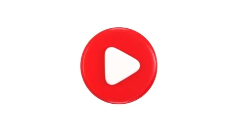 3d media paly button or video button icon animation Stock Footage 312214020