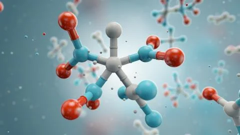3d medical background with abstract molecule structure. Chemical or science a Stock Illustration