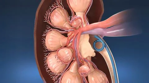 3D Medical of Kidney Circulation Stock Illustration
